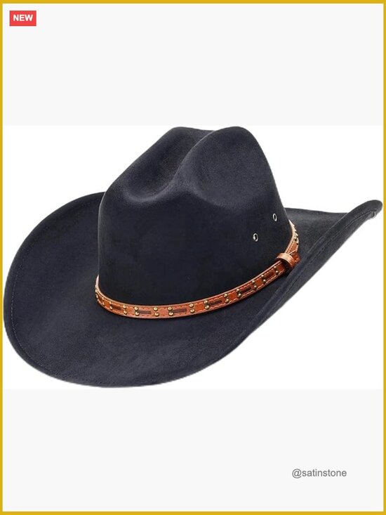 Unisex Wide Brim Cowboy Hat with Gift Box - Sun Protection main image 5